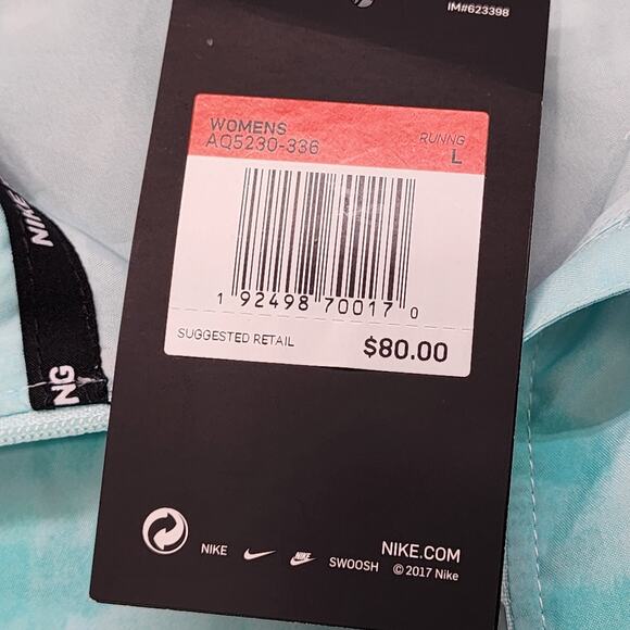 NEW Nike Jacket Womens L Blue Aqua Dri-FIT Surf 1/2 Zip Pullover Sporty Running - Picture 7 of 15